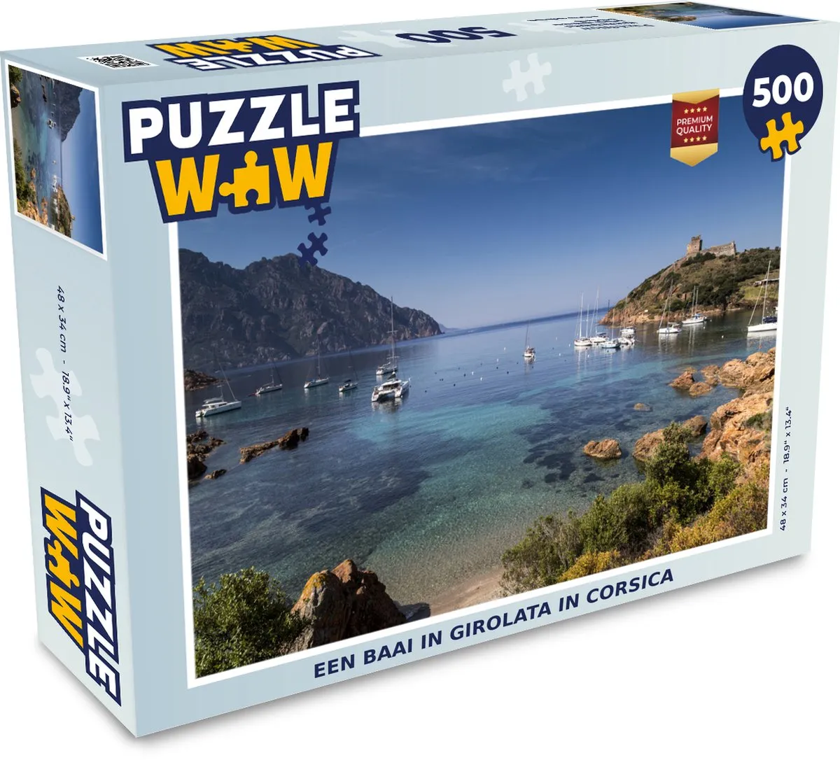 PuzzleWow Legpuzzel Girolata Corsica 500 Stuks - Multicolor