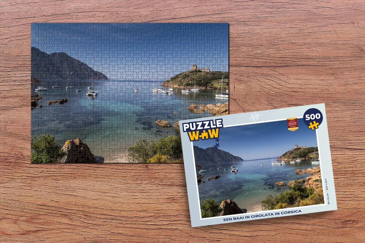 PuzzleWow Legpuzzel Girolata Corsica 500 Stuks - Multicolor