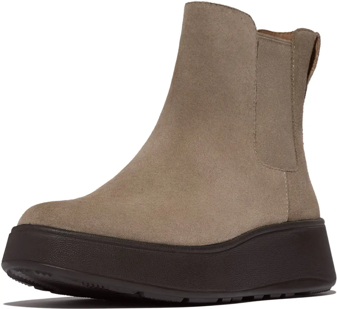 FitFlop FitFlop F-Mode Suede Flatform Chelsea Boots BEIGE