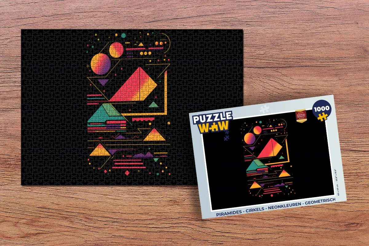 PuzzleWow Piramides Neonkleuren Legpuzzel 1000 Stuks