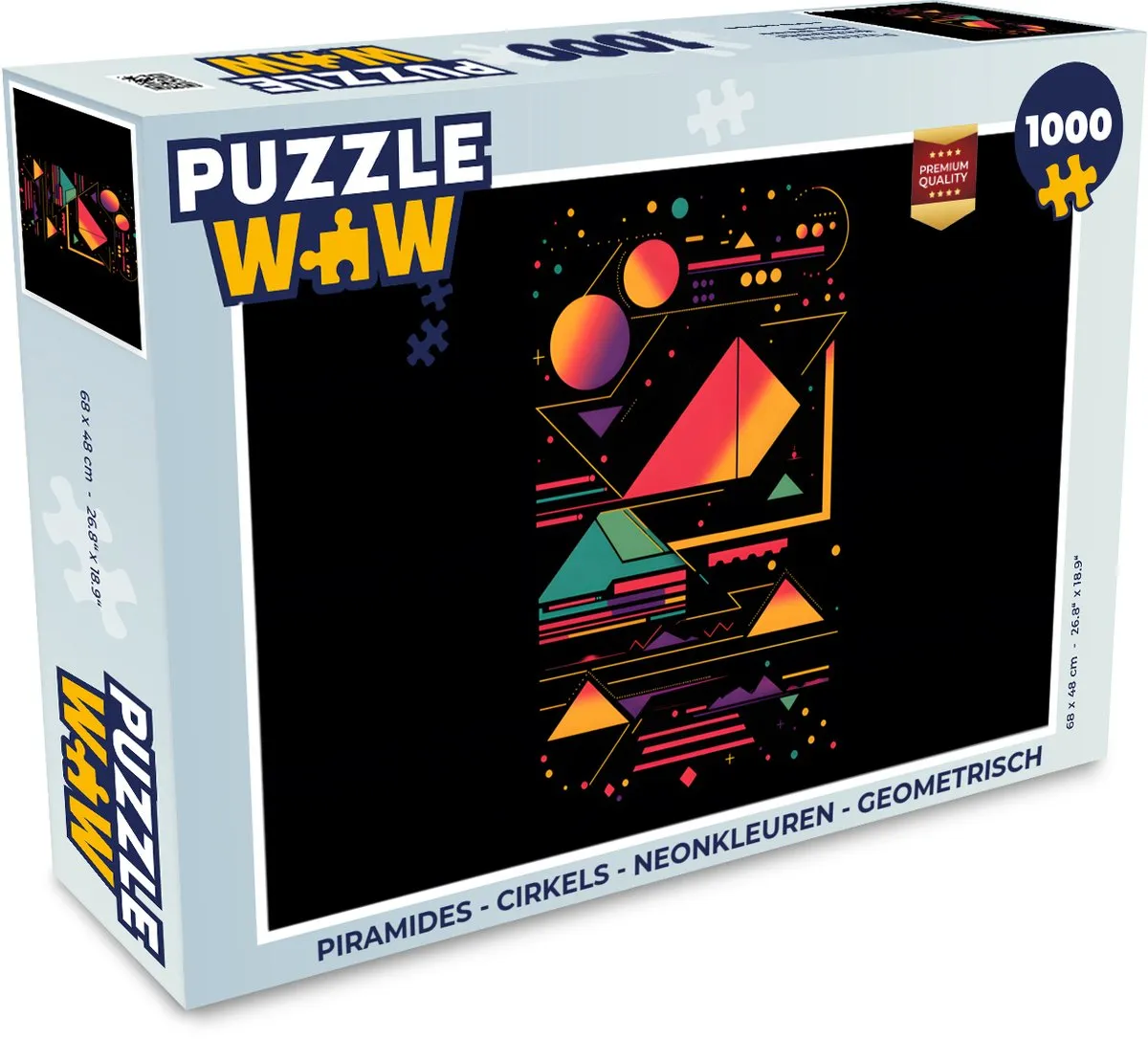 PuzzleWow Piramides Neonkleuren Legpuzzel 1000 Stuks