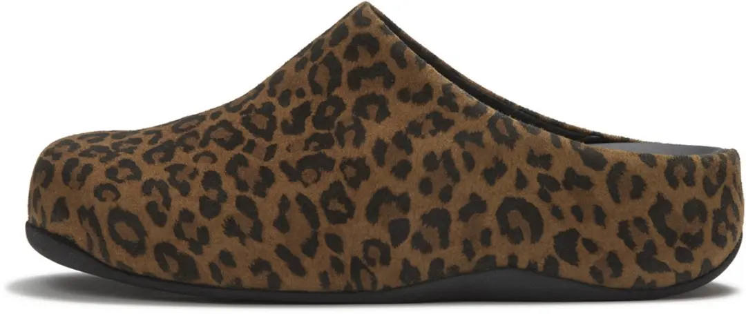 FitFlop Shuv Suede Leopard Mules