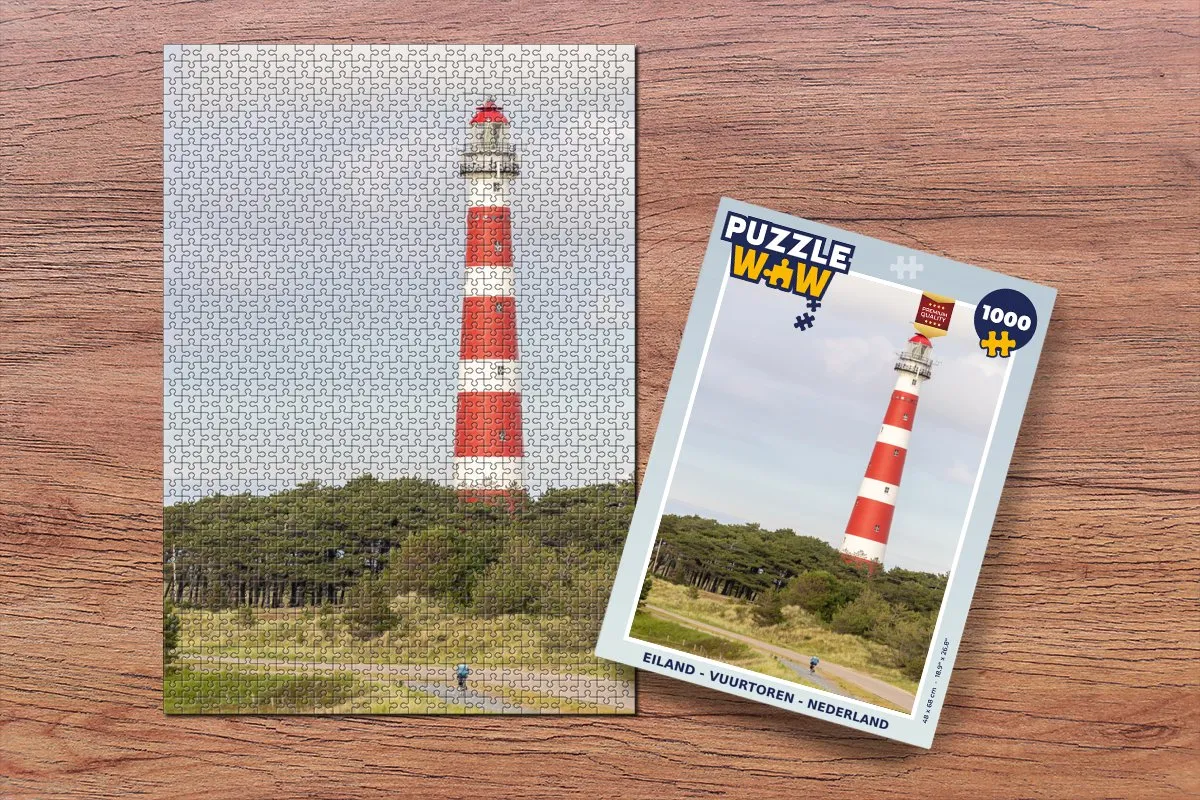 PuzzleWow Puzzel Eiland Vuurtoren Legpuzzel 1000 Stuks - Multicolor