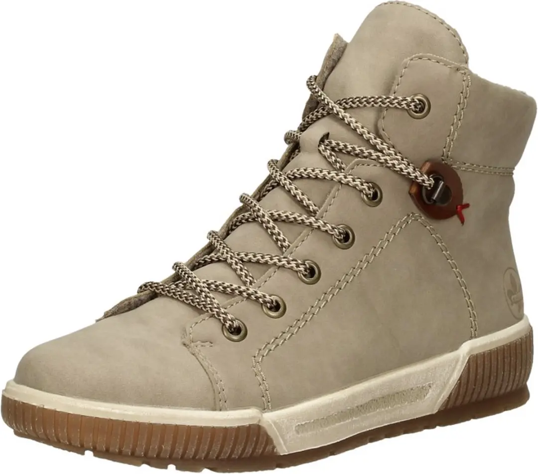 Rieker Dames Veterboot 178204 - Beige - Maat 42