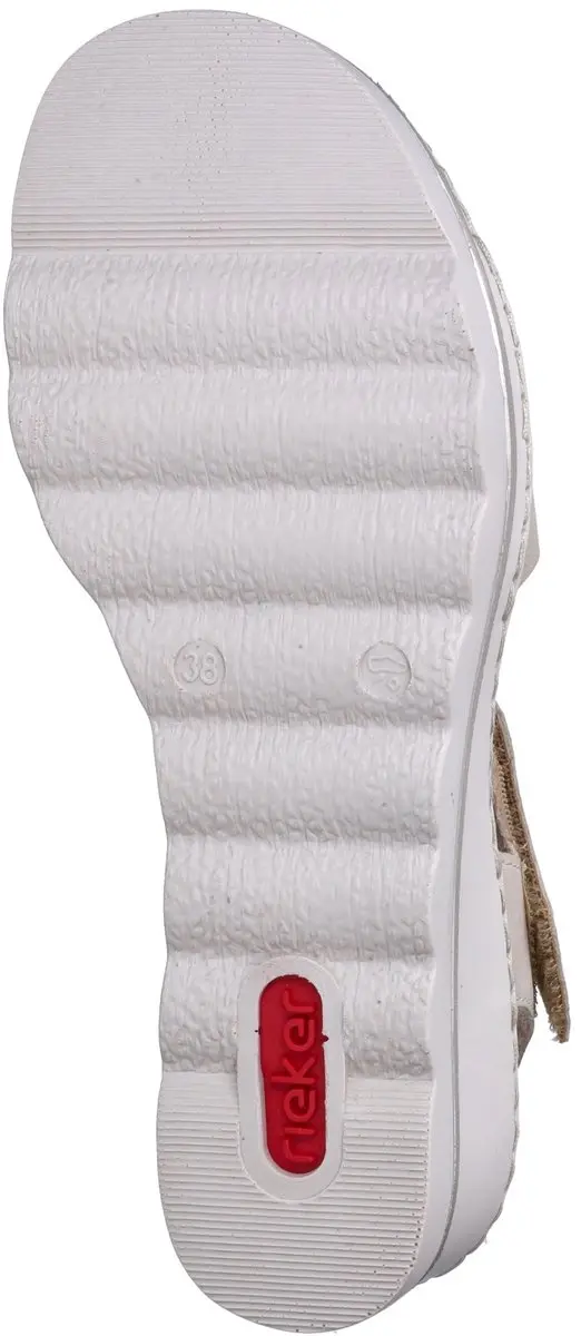 Rieker Plat Sandalen 67410 62 - Maat 37 - Beige