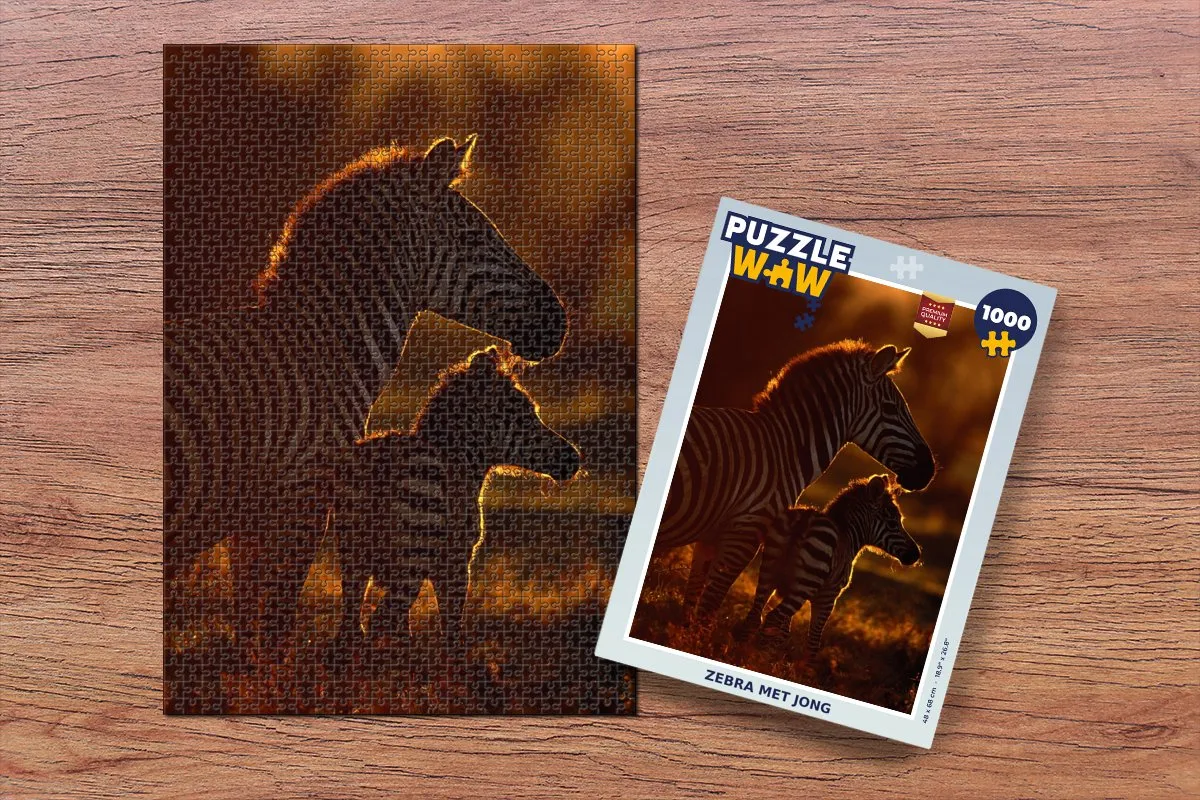 PuzzleWow Zebra Legpuzzel 1000 Stuks - Multicolor