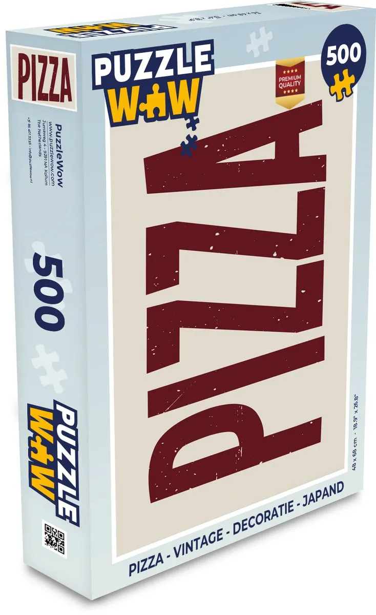 PuzzleWow Vintage Pizza Legpuzzel 500 Stuks