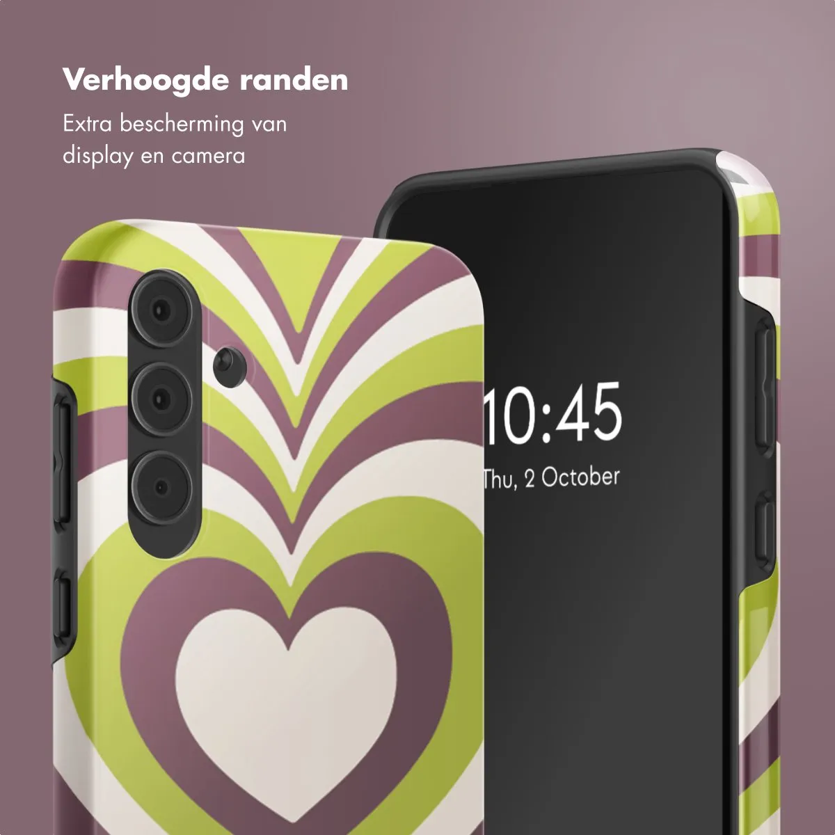 Selencia Hoesje Samsung Galaxy A55 Double Hearts Plum Fern - afbeelding 6 van 6