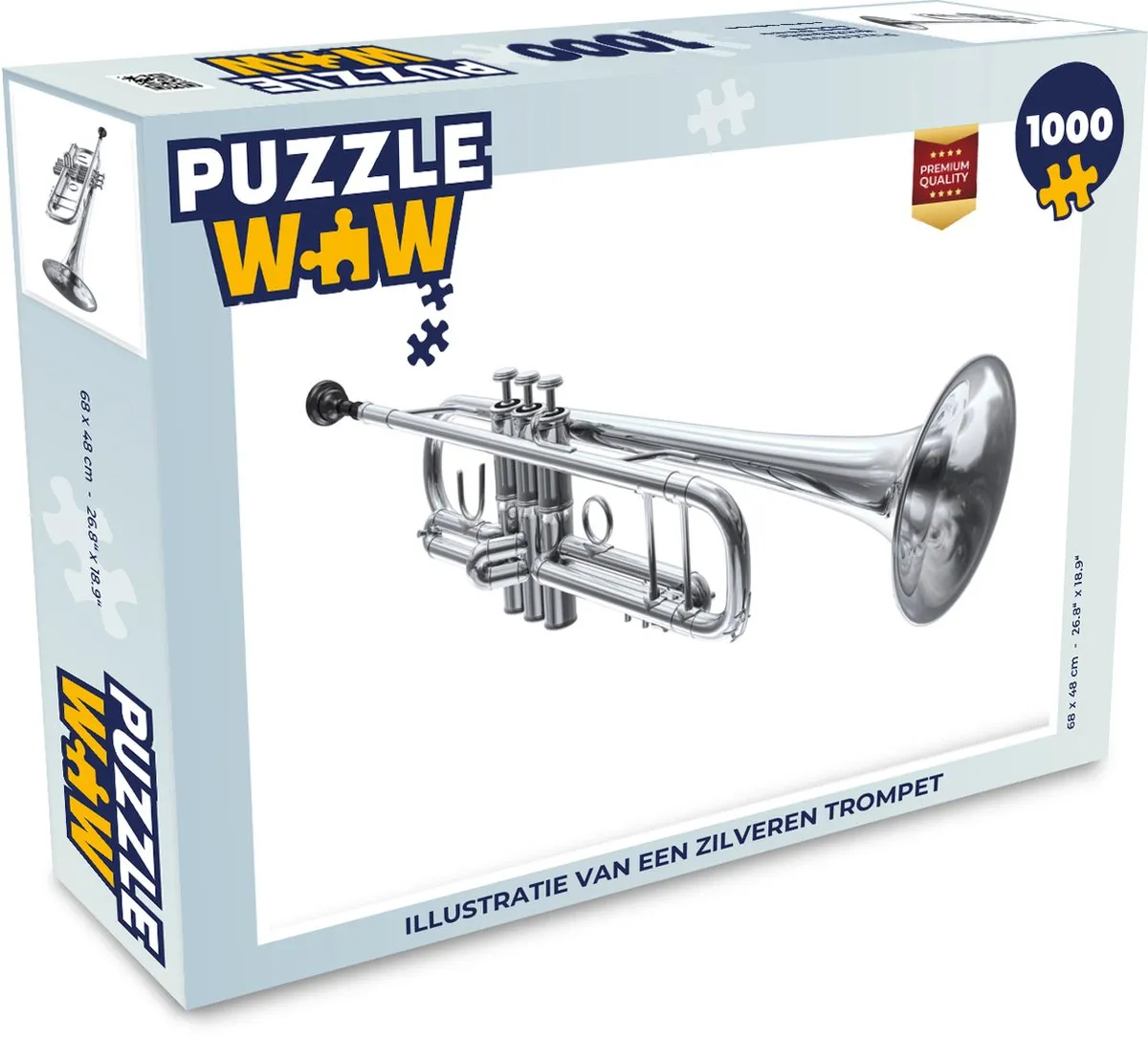 PuzzleWow Legpuzzel Zilveren Trompet 1000 Stuks - Multicolor