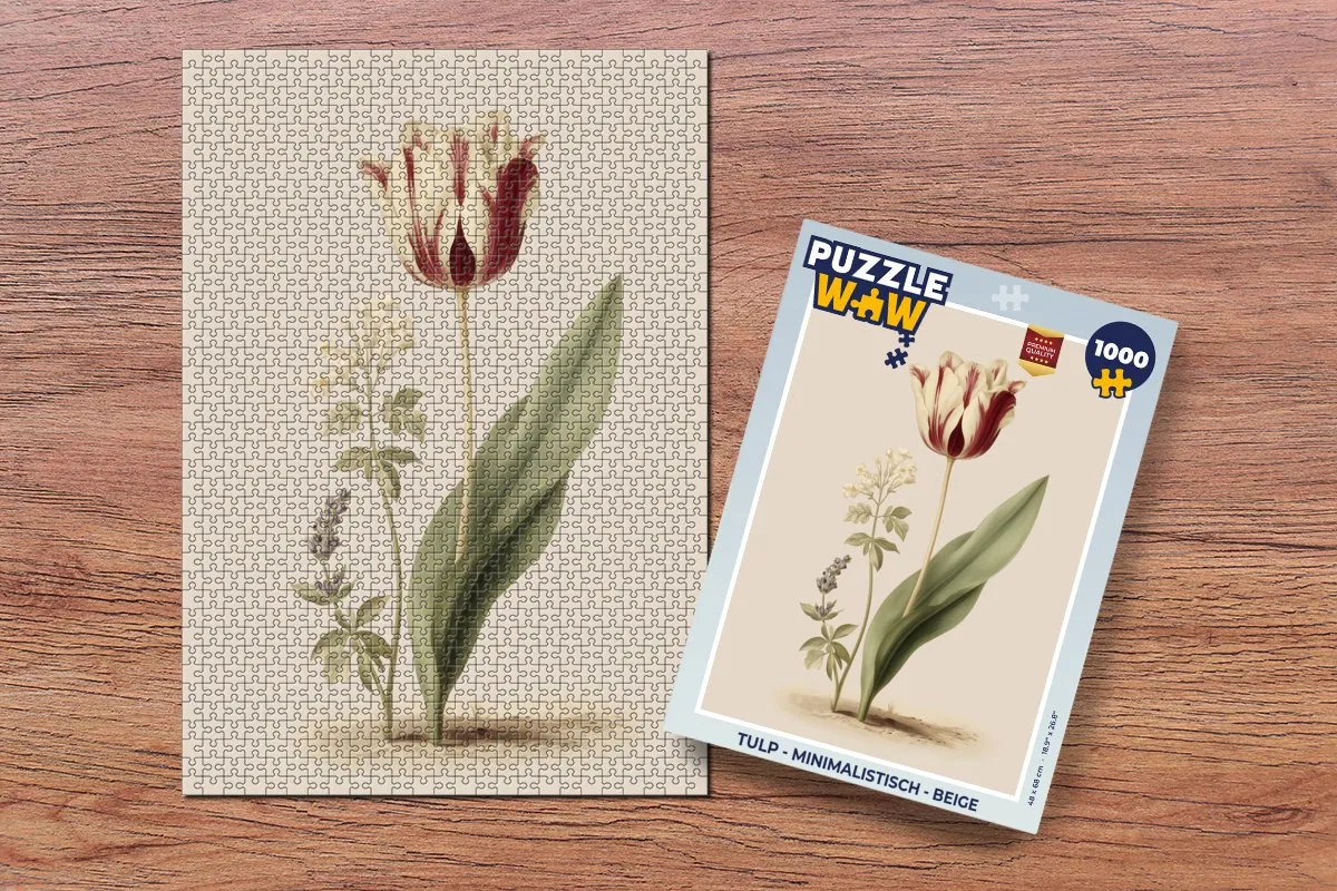 PuzzleWow Legpuzzel Tulp Minimalistisch 1000 Stuks