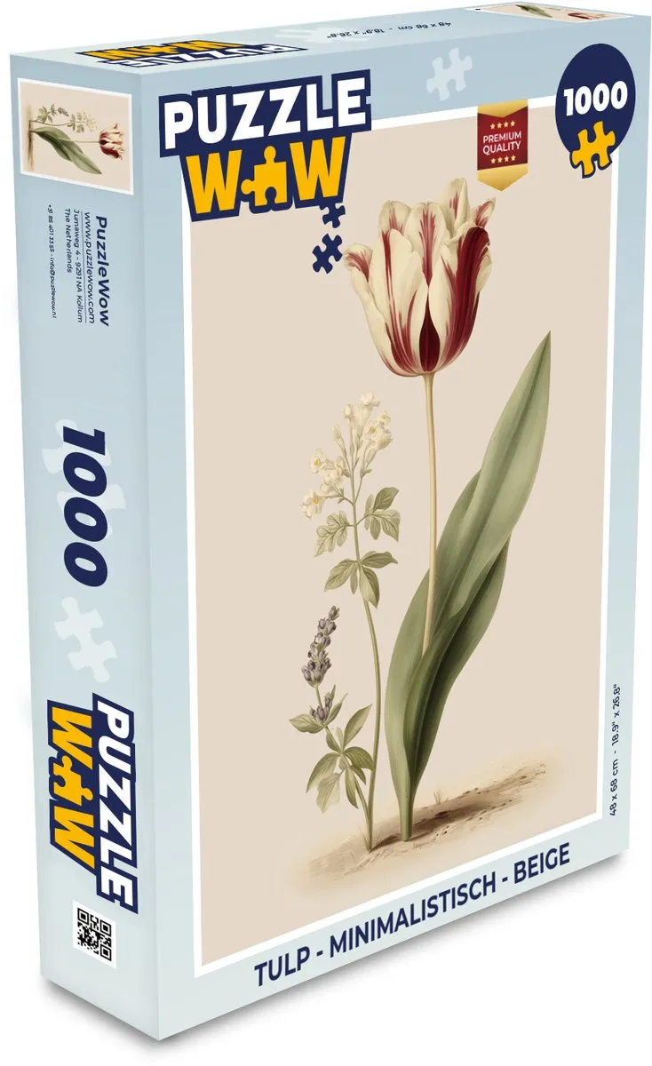 PuzzleWow Legpuzzel Tulp Minimalistisch 1000 Stuks