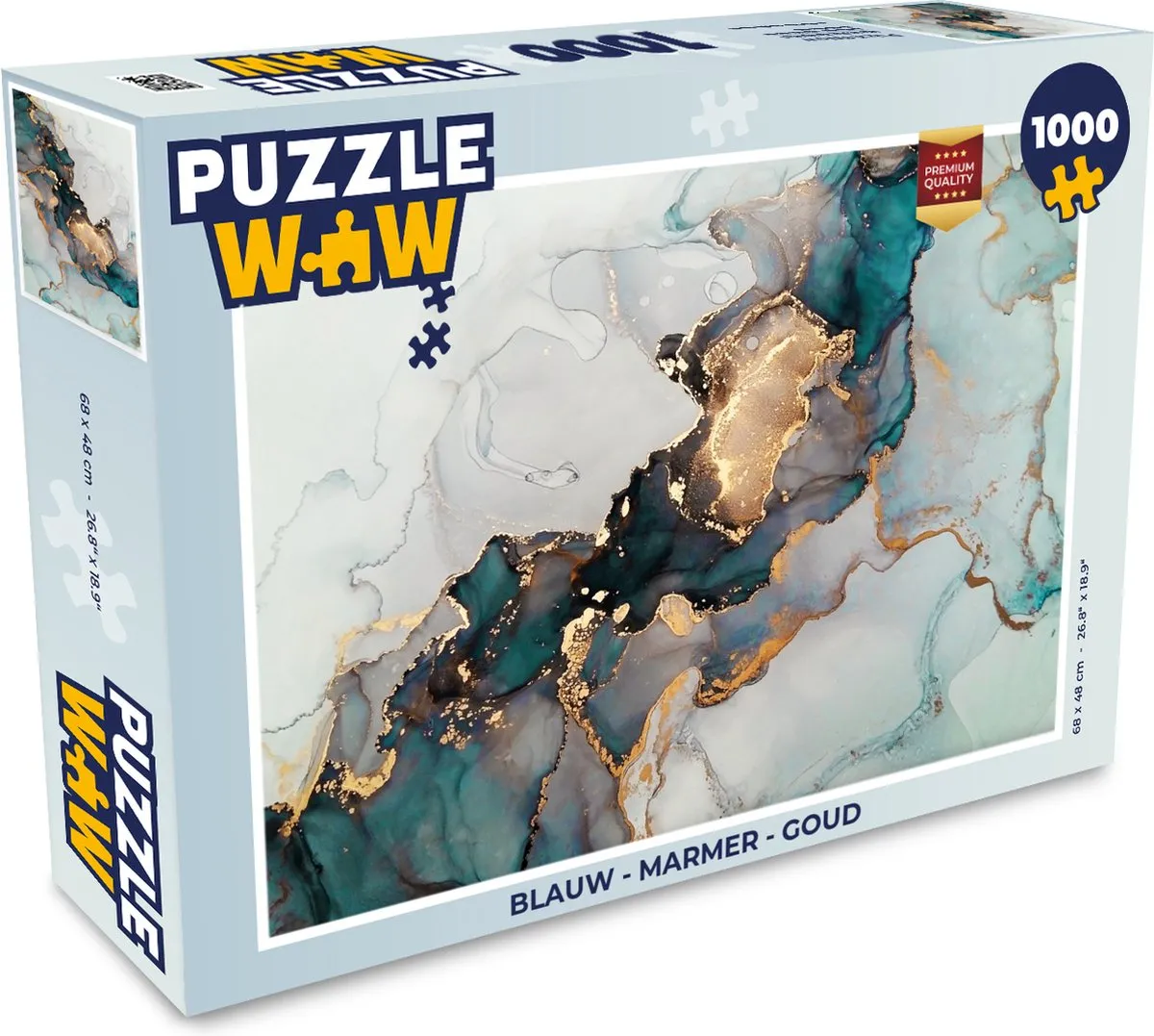 PuzzleWow Marmerprint Legpuzzel 1000 Stuks - Multicolor