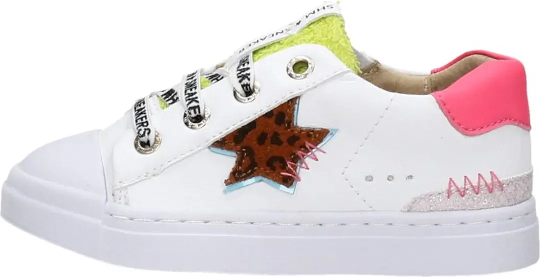 Sneakers | Meisjes | white Pink | Leer | Shoesme | Maat 22 - afbeelding 2 van 6