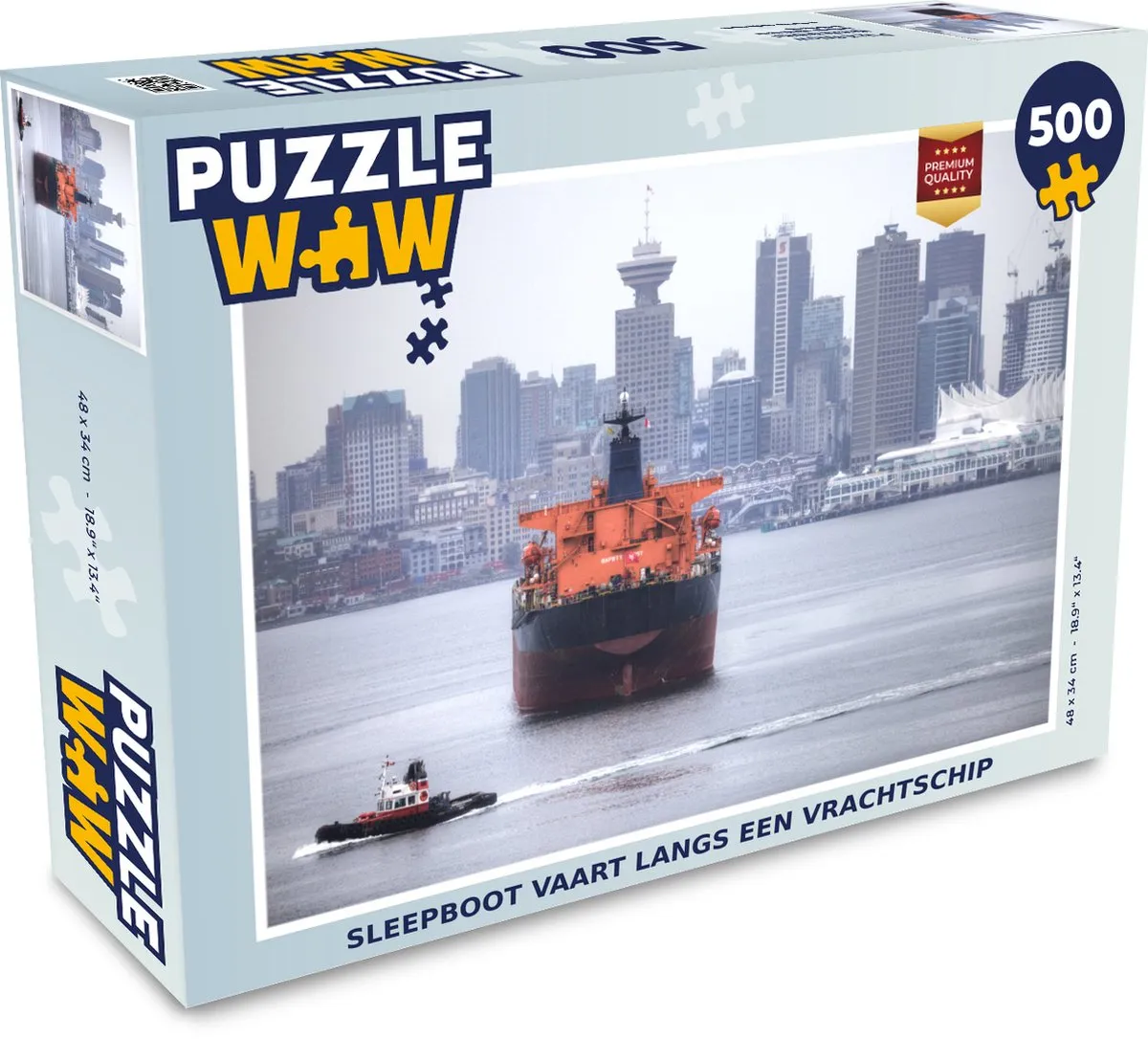 PuzzleWow Legpuzzel Sleepboot 500 Stuks - Multicolor