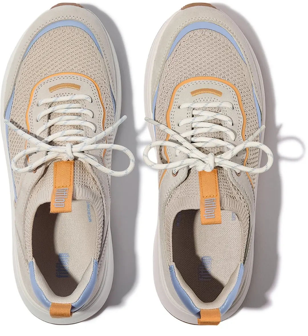 FitFlop FitFlop F-Mode Suede/Knit Flatform Slip-On Laced Sneakers GRIJS