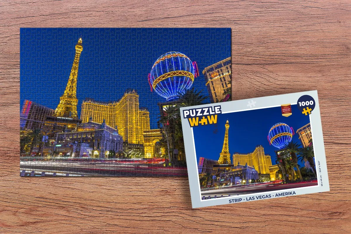 PuzzleWow Las Vegas Legpuzzel 1000 Stuks - Multicolor