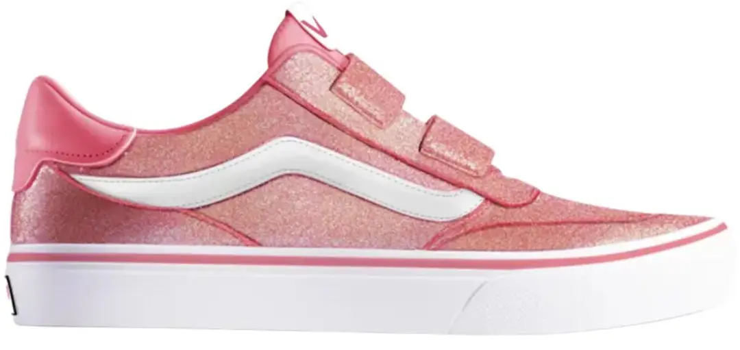 Vans brooklyn ls glitter in de kleur roze.