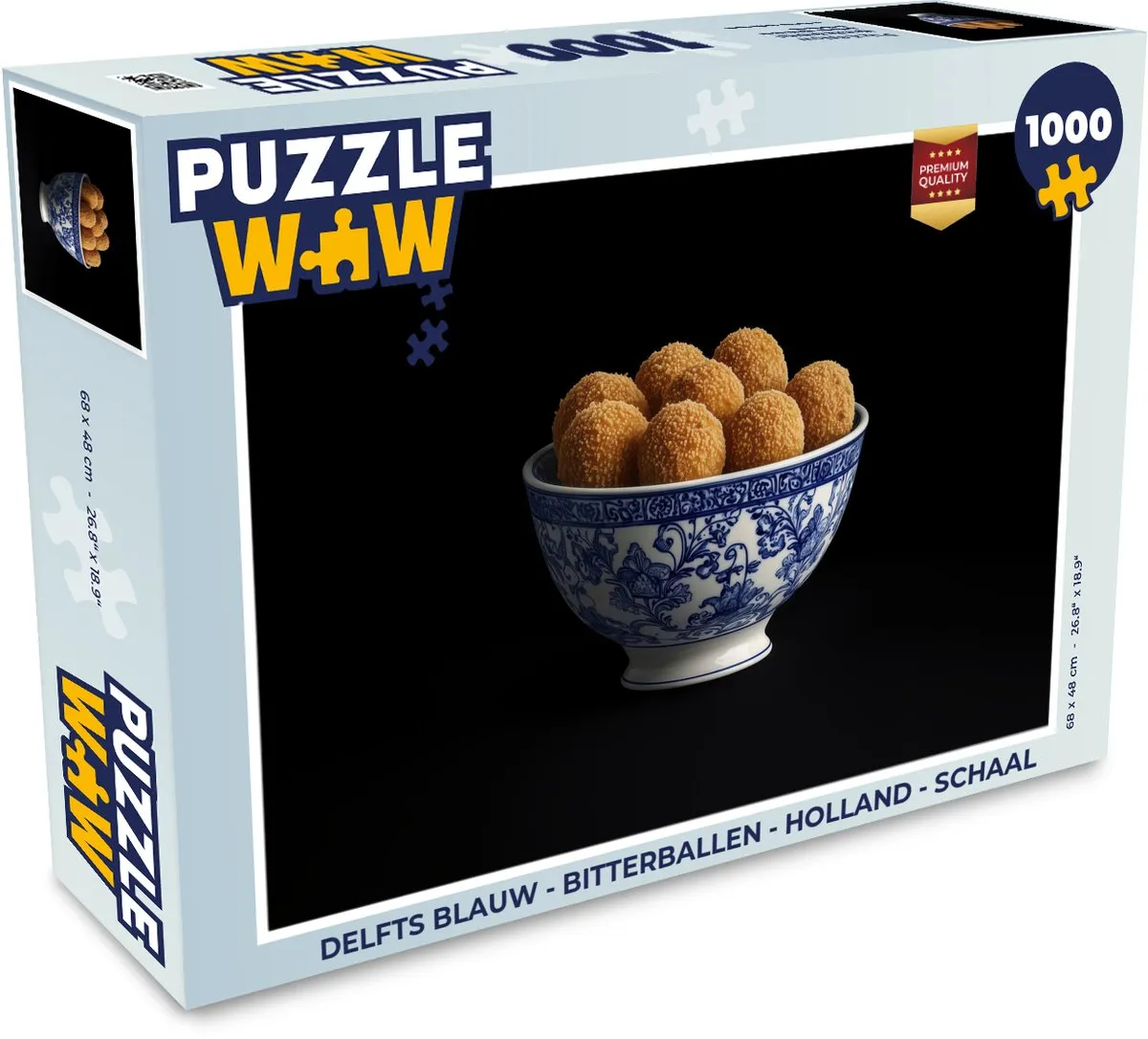 PuzzleWow Delfts Blauw Bitterballen Legpuzzel 1000 Stuks