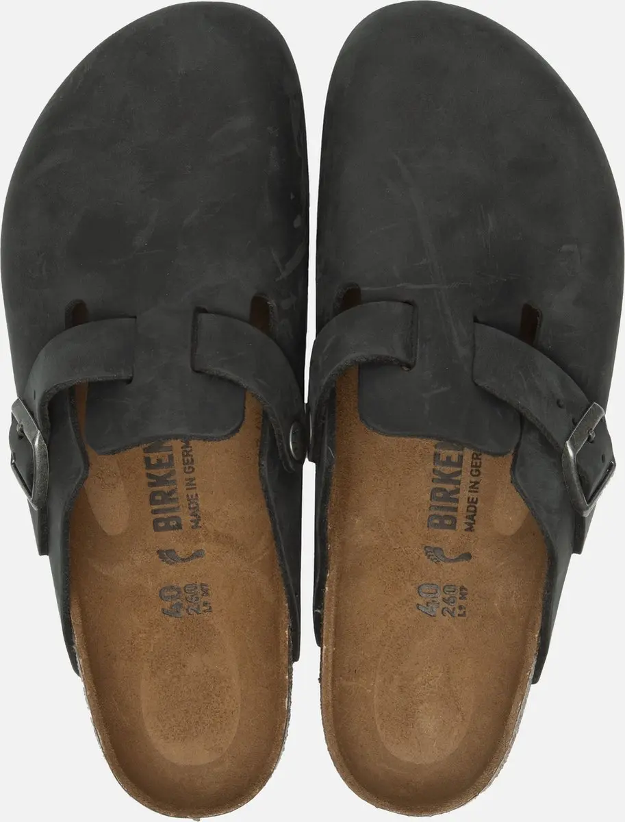 Birkenstock Boston Black narrow Fettleder Oiled Leather Heren Clogs