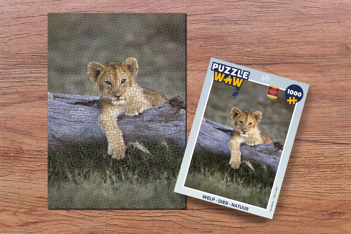 PuzzleWow Welp Dier Natuur Legpuzzel 1000 Stuks - Multicolor