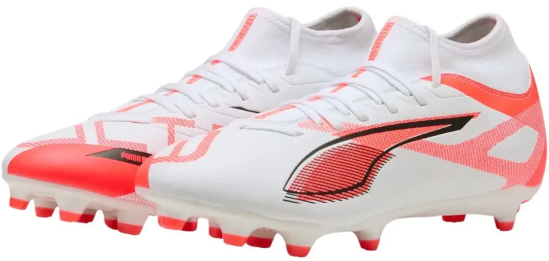 PUMA Ultra 5 Play+ FG/AG Voetbalschoenen - Oranje/Wit/Zwart - afbeelding 4 van 6