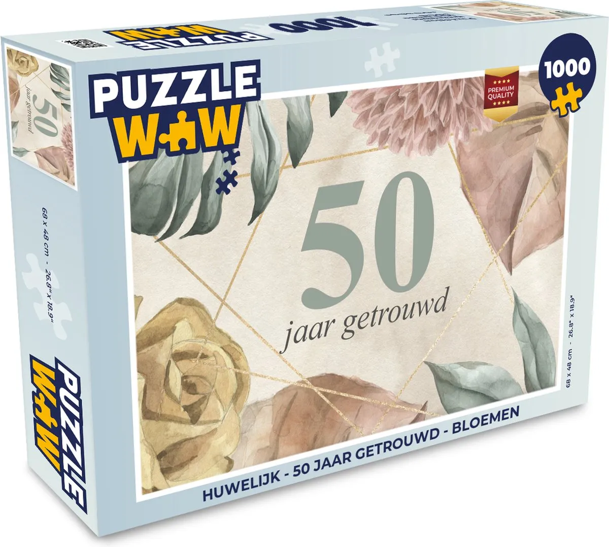 PuzzleWow 1000 Stuks Legpuzzel - 50 Jaar Getrouwd - Multicolor