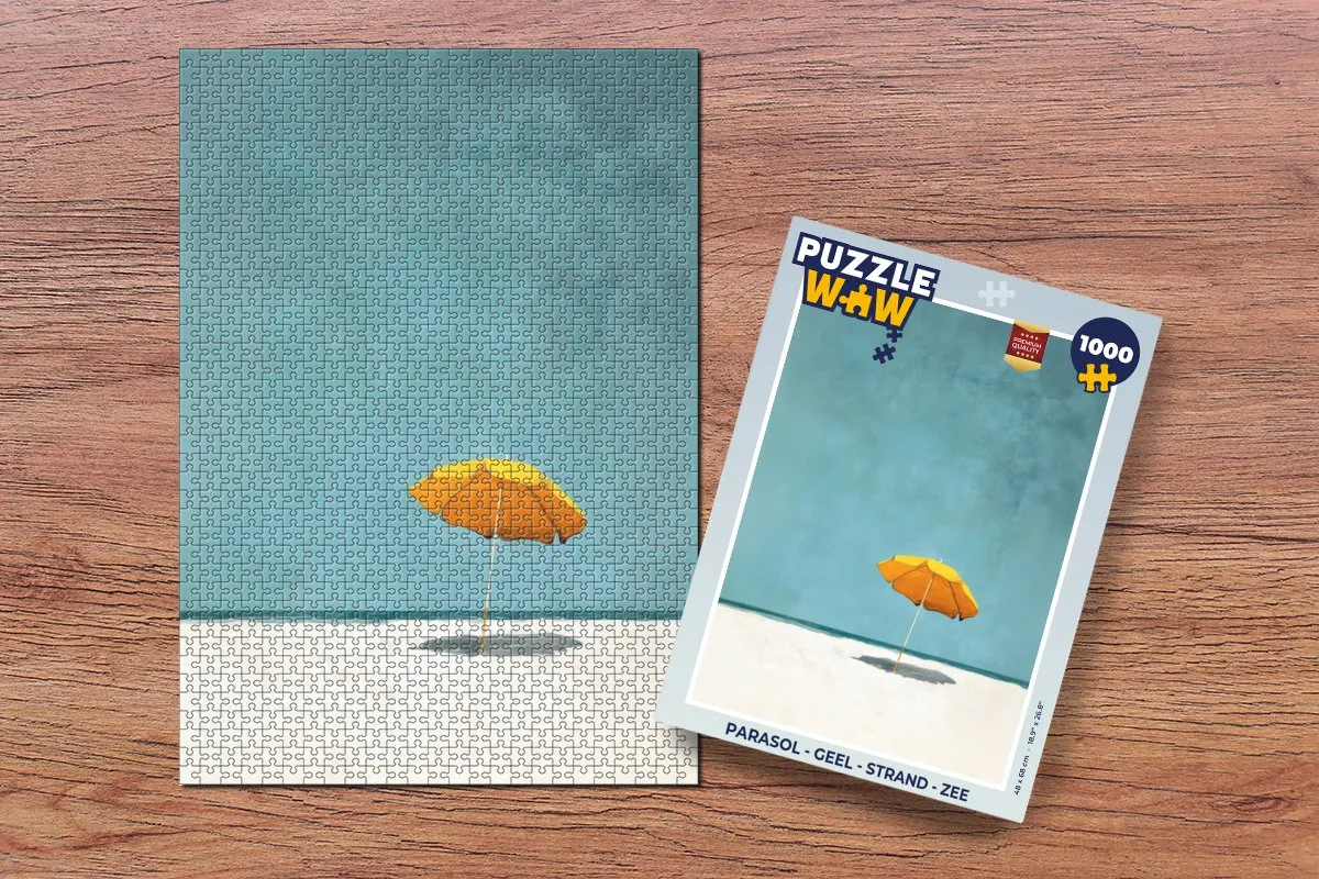 PuzzleWow Parasol Strand Puzzel 1000 Stuks - Geel