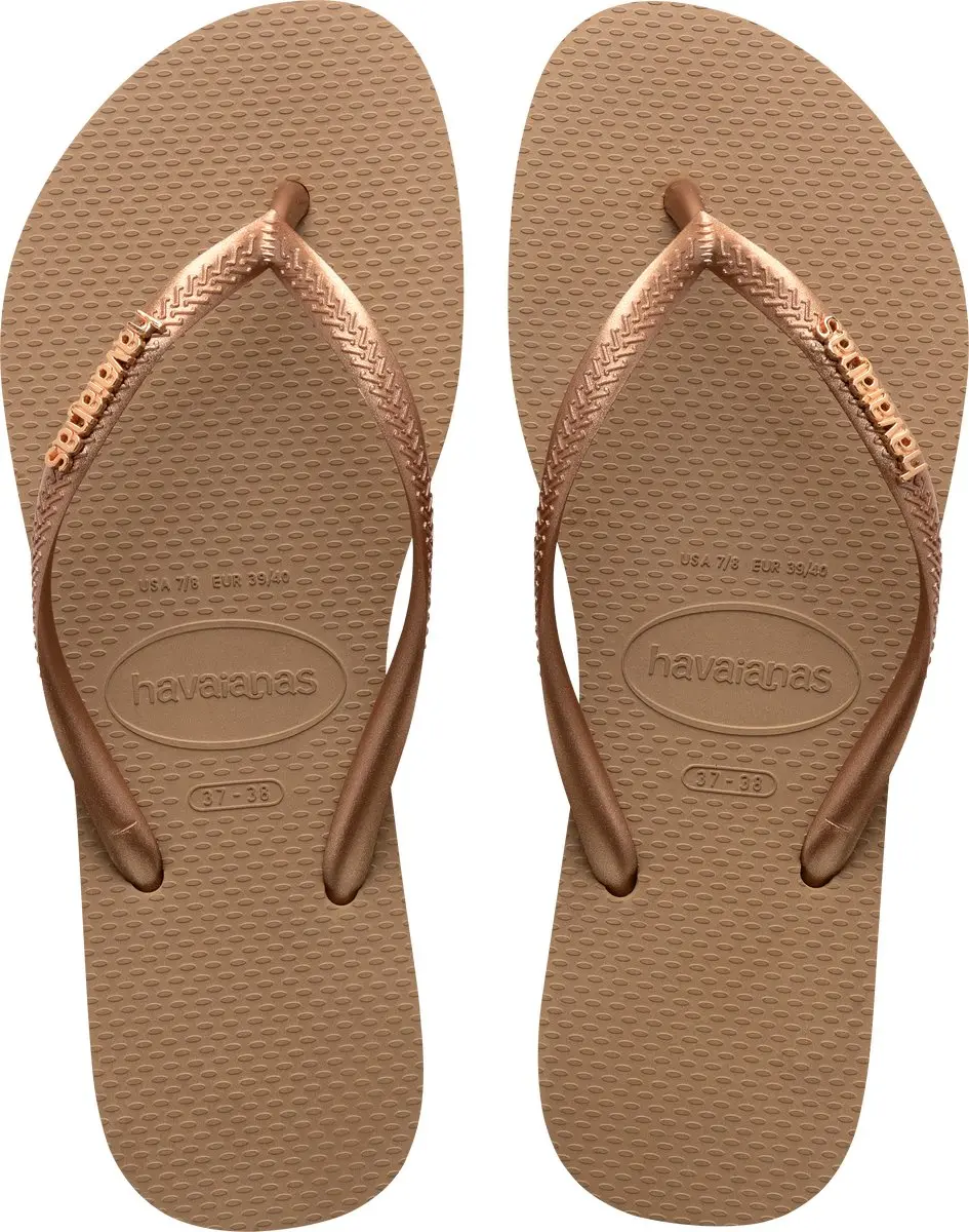 Havaianas HAV. SLIM LOGO METALLIC ROSE Goud Dames Slippers