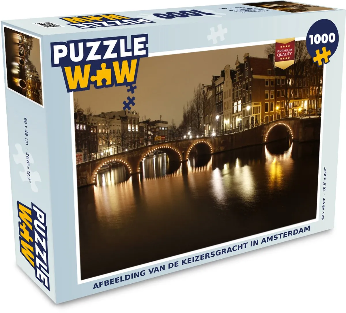 PuzzleWow Legpuzzel Keizersgracht Amsterdam 1000 Stuks - Multicolor