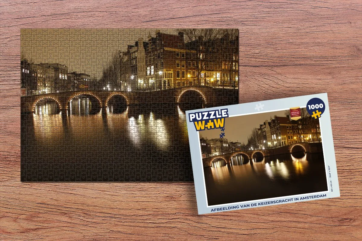 PuzzleWow Legpuzzel Keizersgracht Amsterdam 1000 Stuks - Multicolor