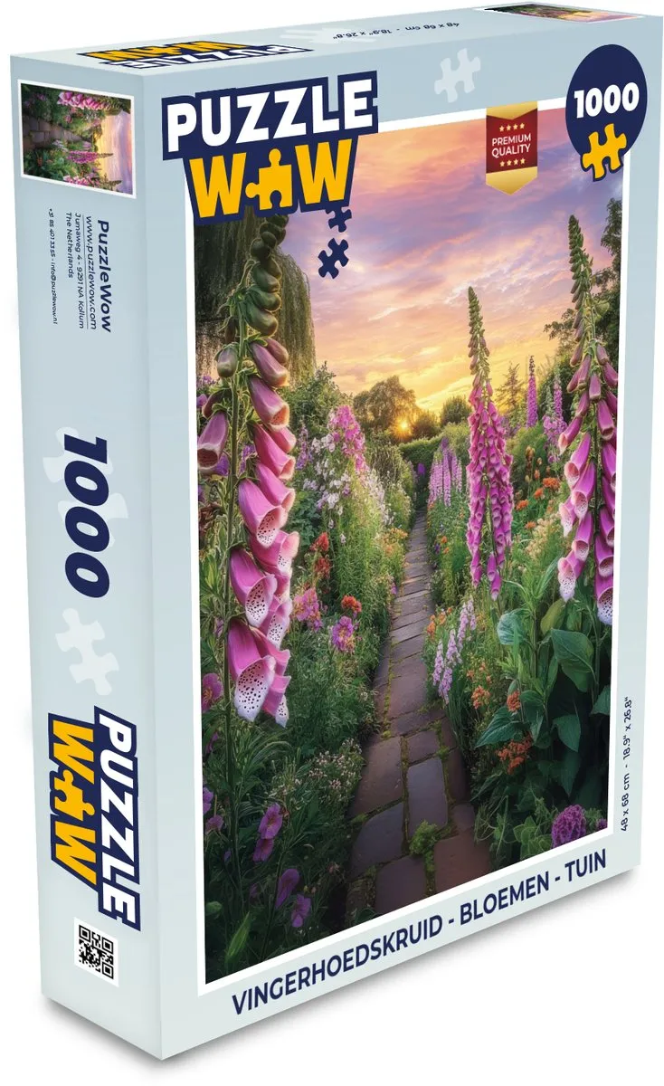 PuzzleWow Vingerhoedskruid Bloemen Legpuzzel 1000 Stuks