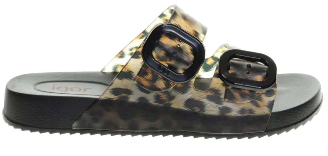 Zwarte Leopard Slipper Igor maat 37