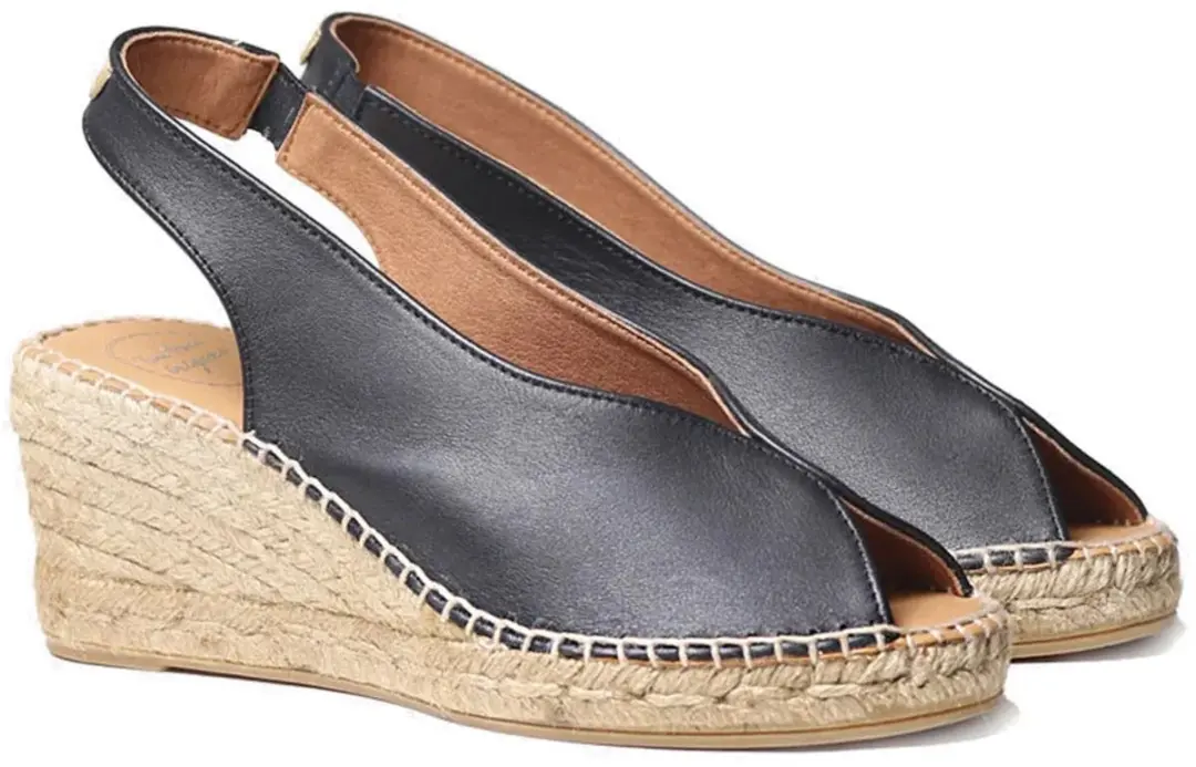 Espadrille met peeptoe-sleehak