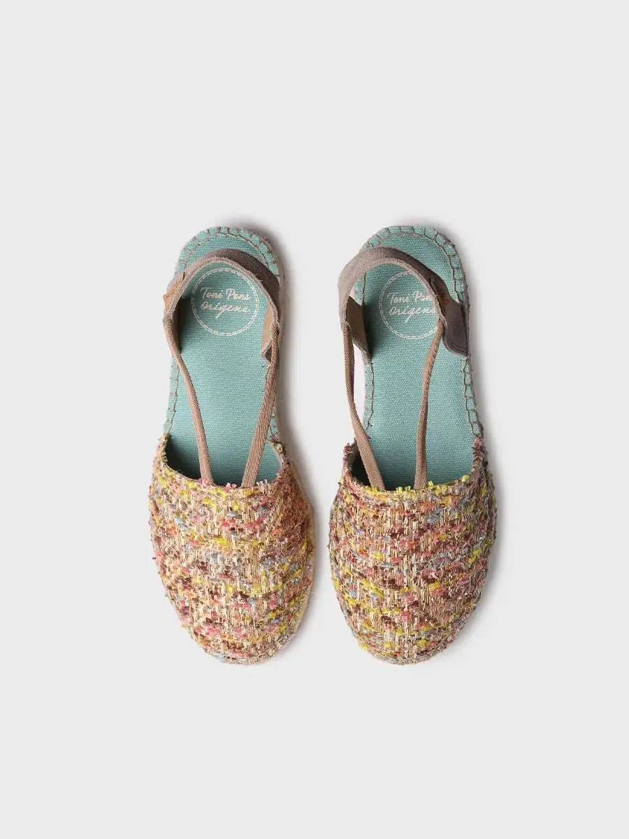 Veelkleurige espadrilles met elastiek aan de zijkant
