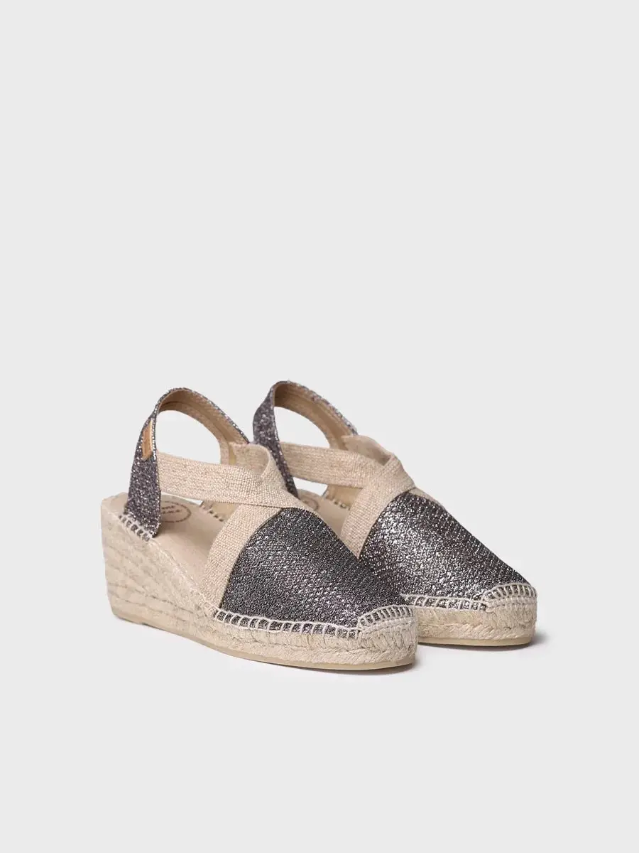 Glanzende veganistische espadrilles voor dames