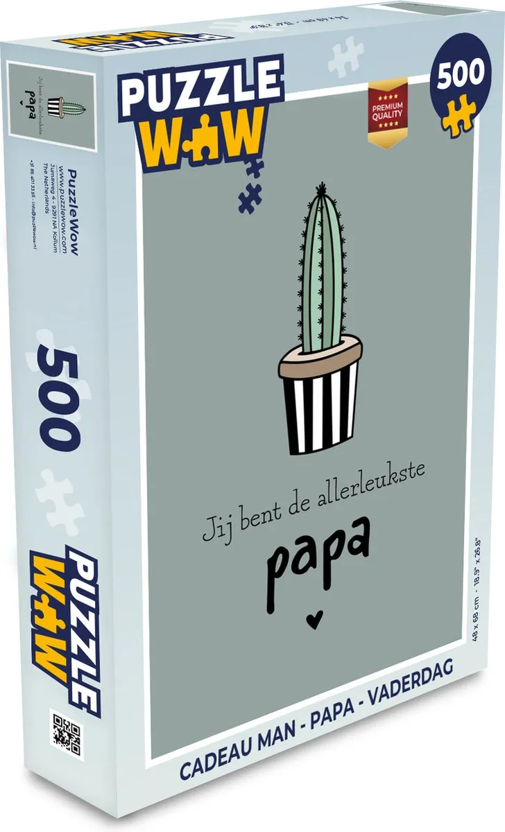 PuzzleWow Jij bent de allerleukste papa Legpuzzel 500 Stuks - Multicolor