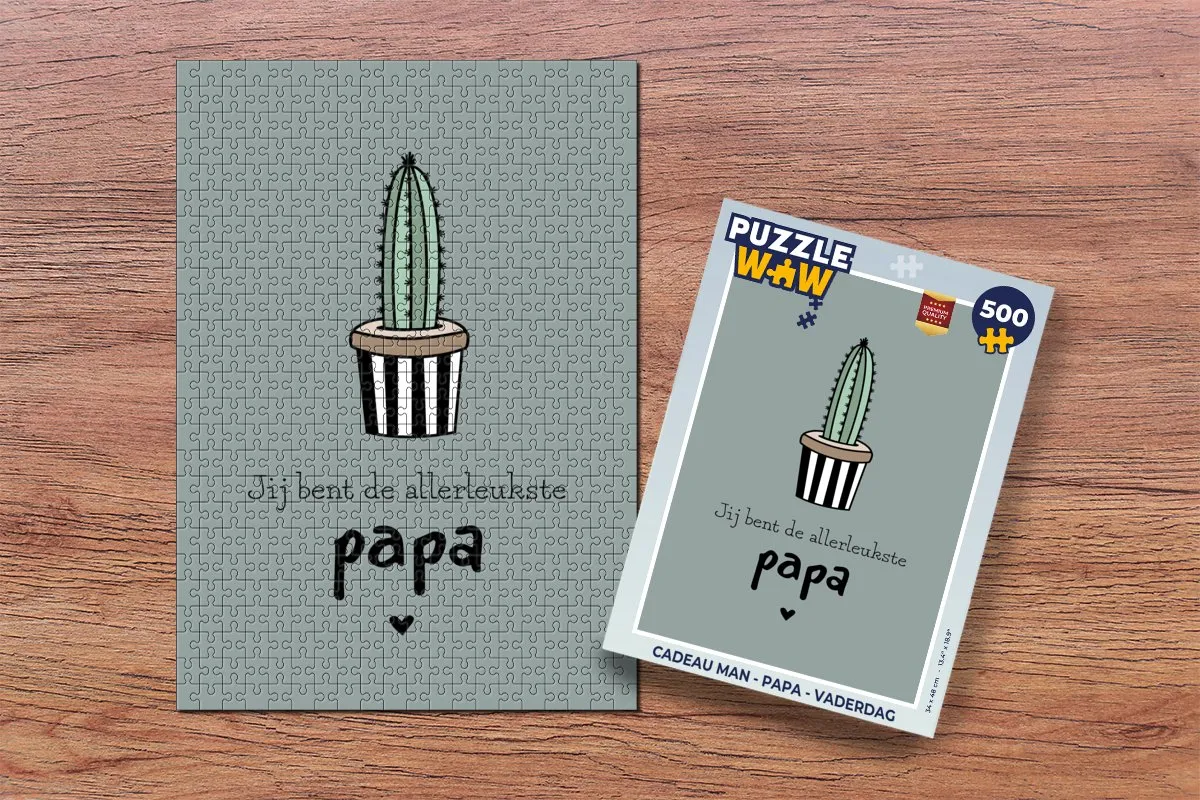 PuzzleWow Jij bent de allerleukste papa Legpuzzel 500 Stuks - Multicolor