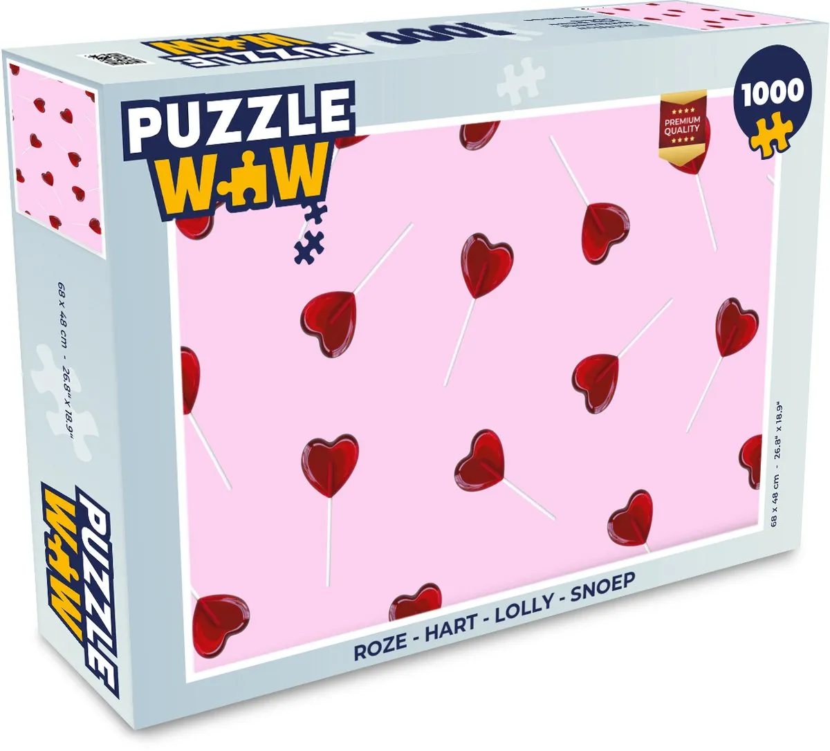 PuzzleWow Hartjes Roze Legpuzzel 1000 Stuks