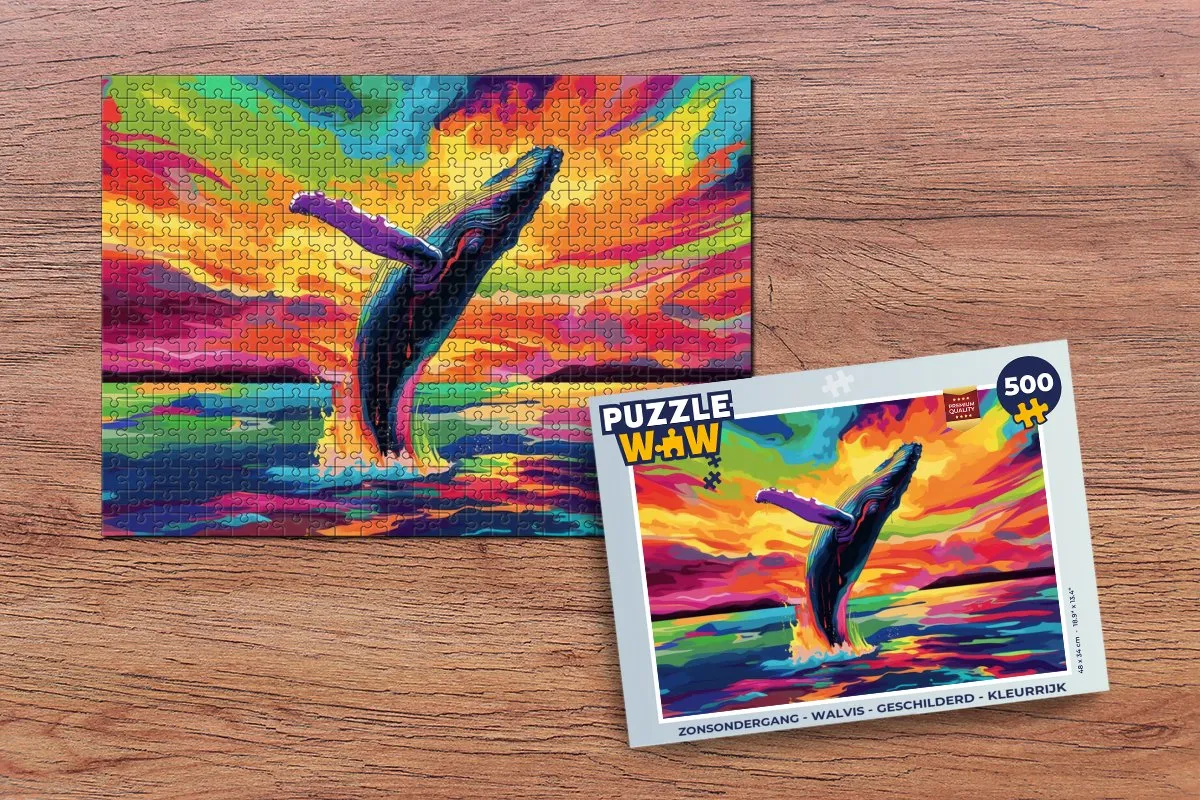 PuzzleWow Walvis Legpuzzel 500 Stuks - Kleurrijk