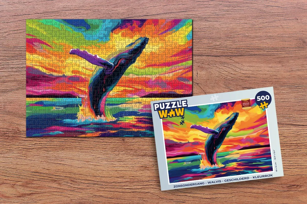 PuzzleWow Walvis Legpuzzel 500 Stuks - Kleurrijk