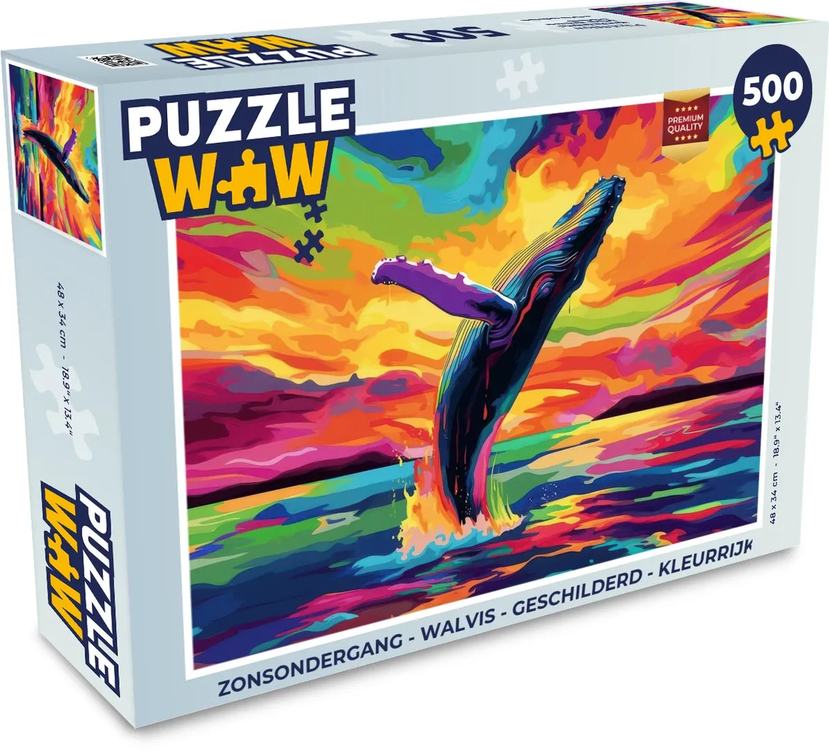 PuzzleWow Walvis Legpuzzel 500 Stuks - Kleurrijk