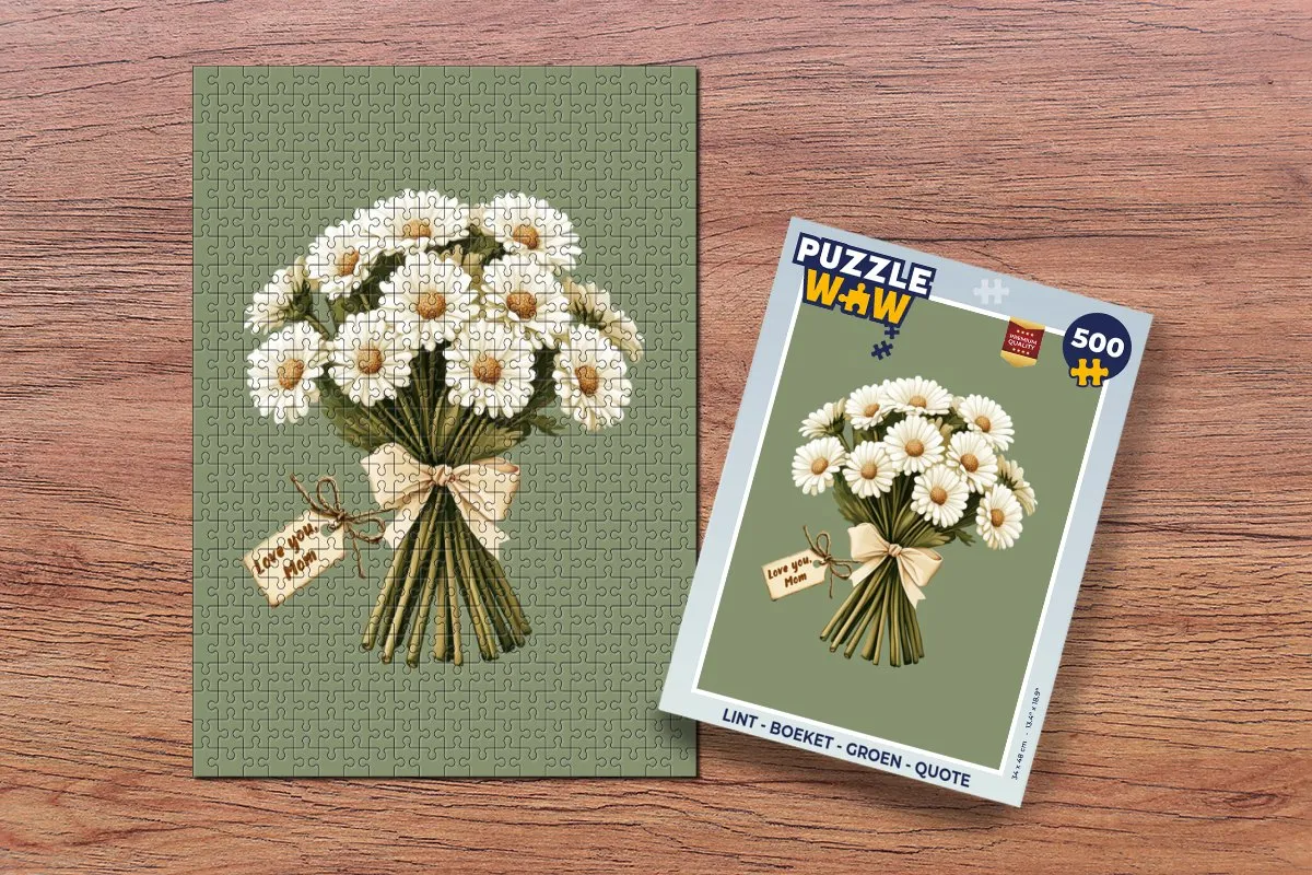 PuzzleWow Boeket Quote Legpuzzel 500 Stuks - Groen