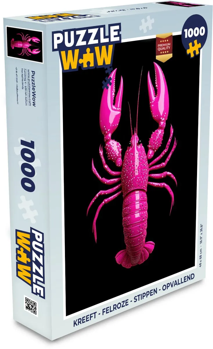 PuzzleWow Kreeft Legpuzzel 1000 Stuks - Felroze