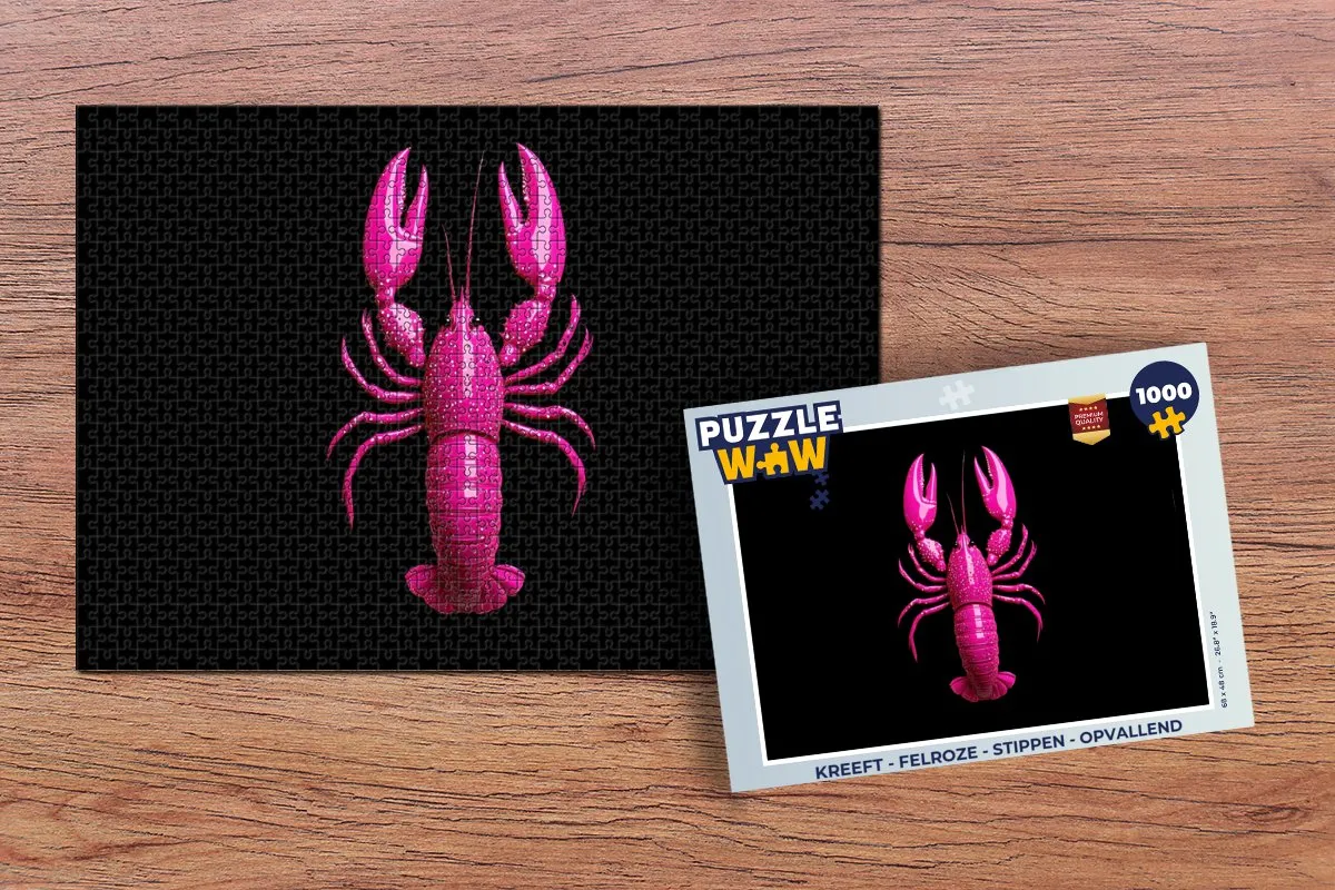 PuzzleWow Kreeft Legpuzzel 1000 Stuks - Felroze