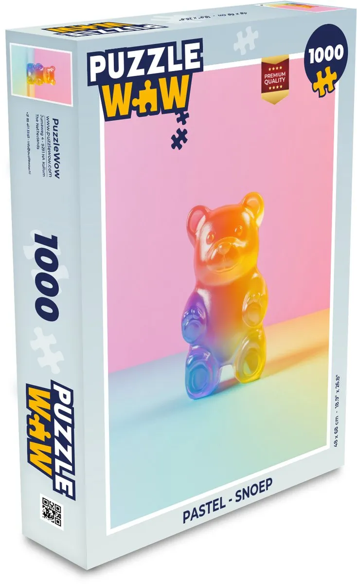 PuzzleWow Pastel Legpuzzel 1000 Stuks - Gummy Kleur