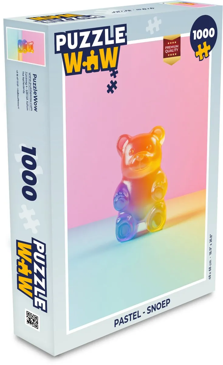 PuzzleWow Pastel Legpuzzel 1000 Stuks - Gummy Kleur