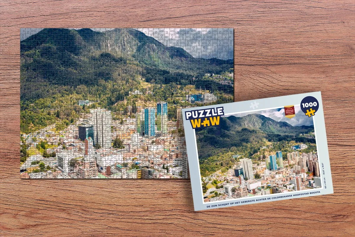 PuzzleWow Legpuzzel 1000 Stuks - De Zon Schijnt op het Gebergte Multicolor