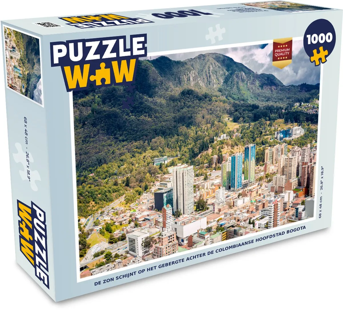 PuzzleWow Legpuzzel 1000 Stuks - De Zon Schijnt op het Gebergte Multicolor