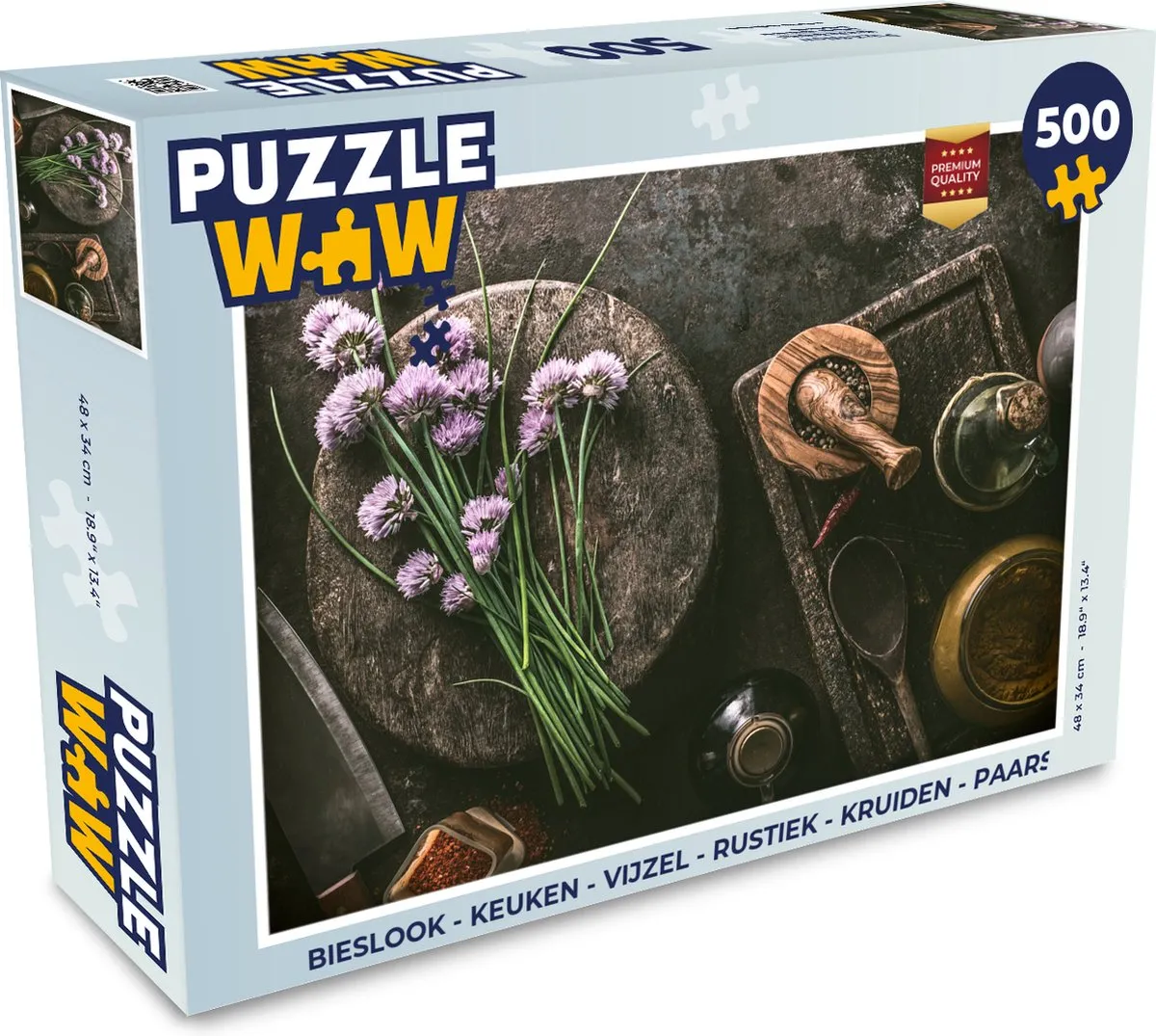 PuzzleWow Bieslook Vijzel Puzzel 500 Stuks - Multicolor