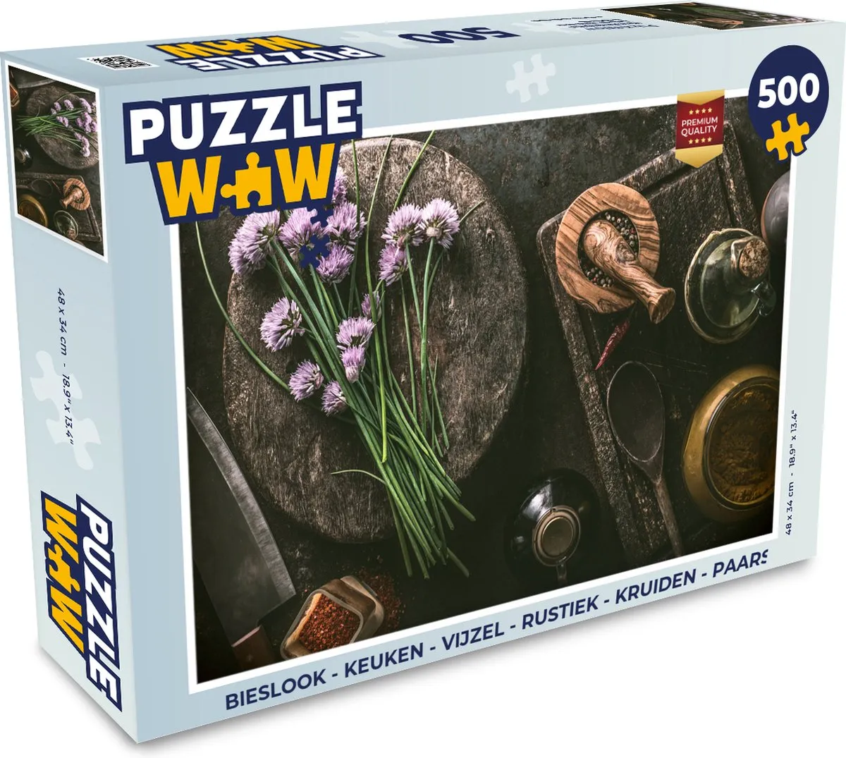 PuzzleWow Bieslook Vijzel Puzzel 500 Stuks - Multicolor